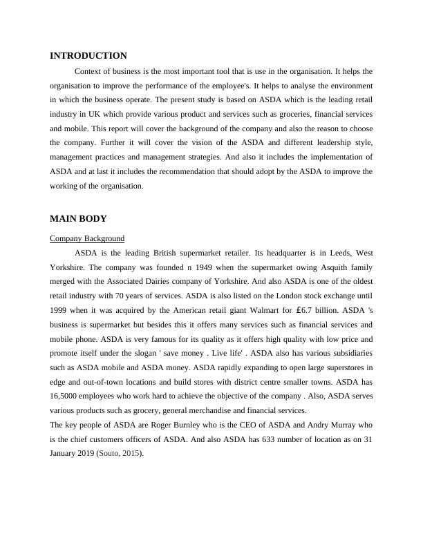 Context of Business Assignment PDF :  ASDA_3