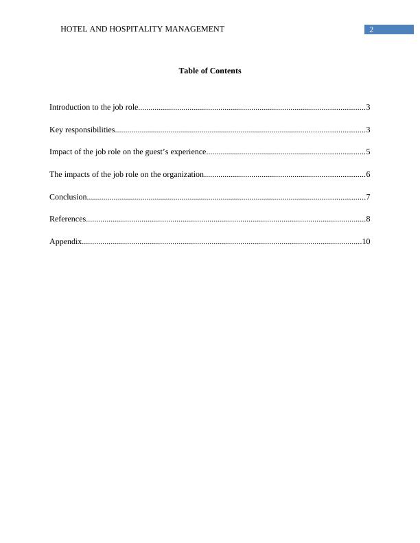 Report on Hotel and Hospitality Management_3