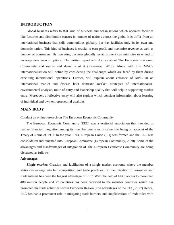 Global Business: The European Economic Community, MNCs Internationalisation, and Market Entry Analysis of Tesco_3