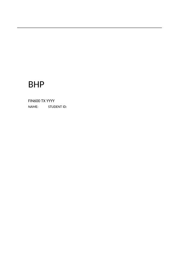 Financial Analysis Report on BHP_1