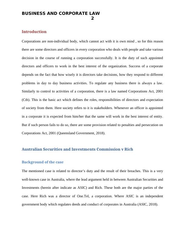 Business and Corporate Law : Assignment_3