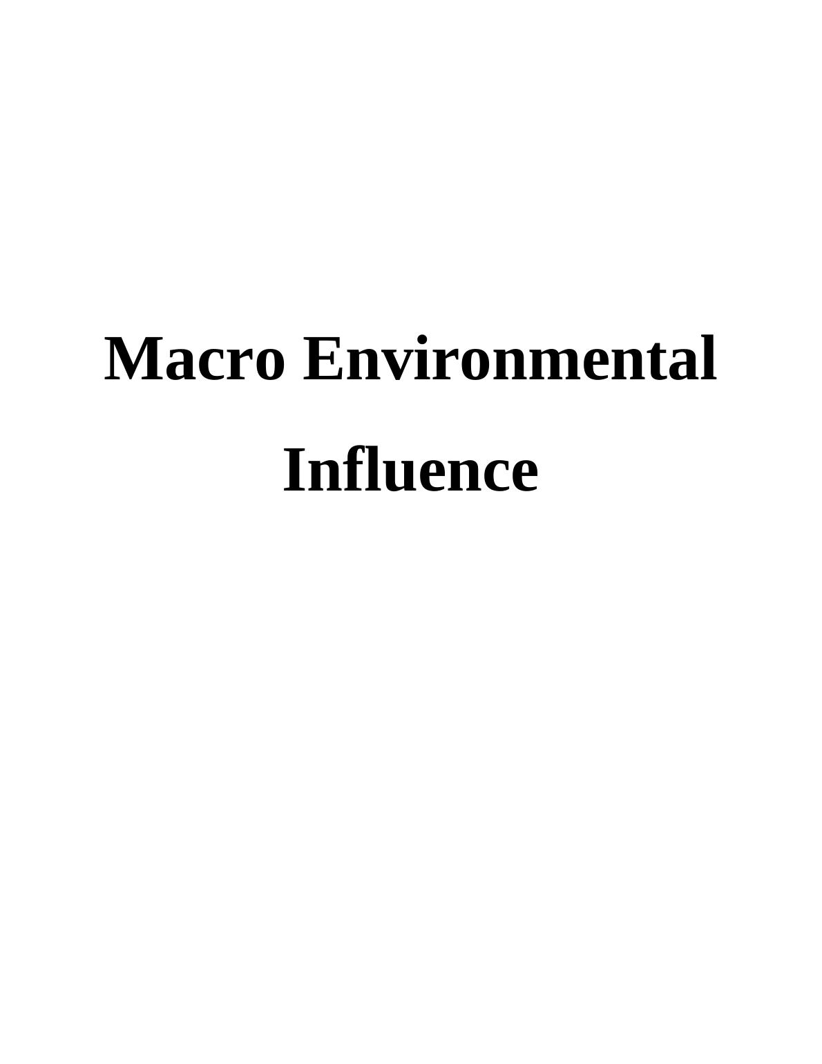 Macro Environmental Influence_1