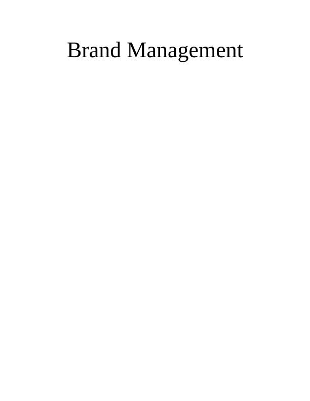 Brand Management - Assignment (solved)_1