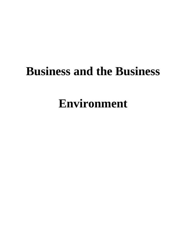 Project Business and Business Environment - TESCO_1