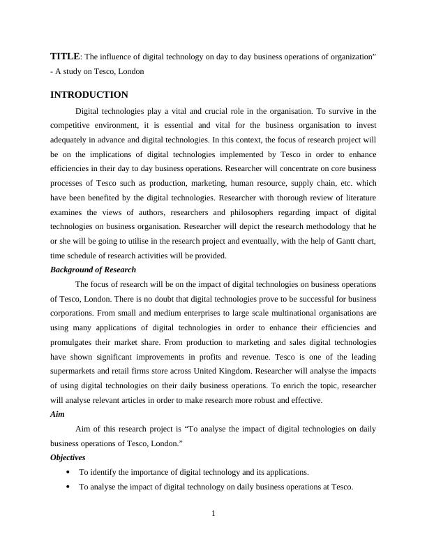 Research Project on Influence of Digital Technology on Business_3