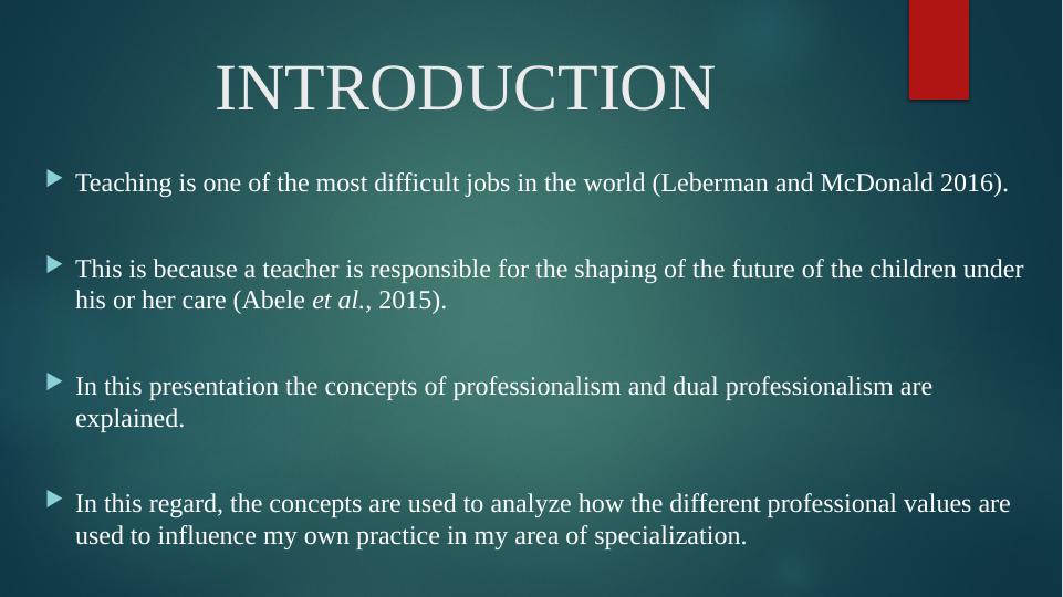 Professionalism and Dual Professionalism in Teaching_2