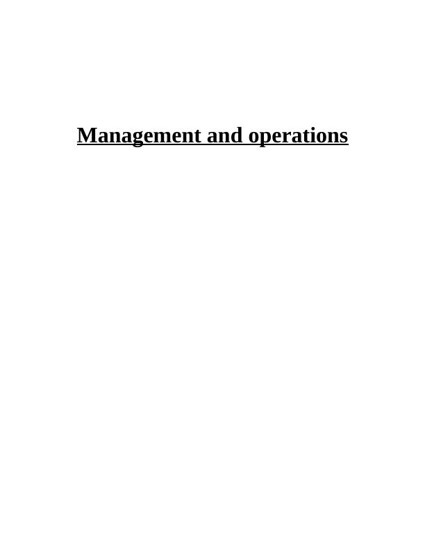 Management and operations Assignment : Amazon_1