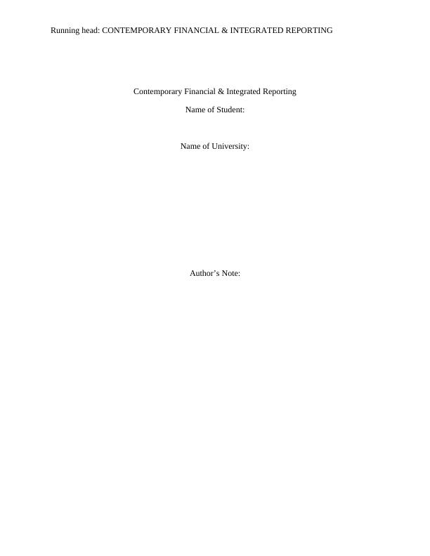 Integrated Reporting: Current Trends in Financial Reporting_1