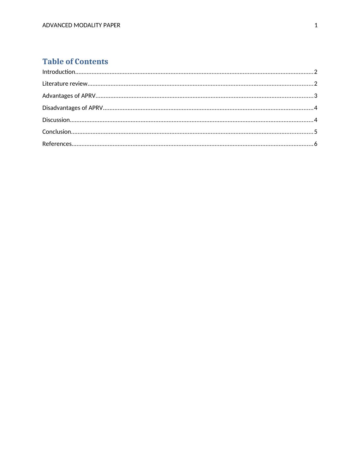 Advanced Modality Paper Assignment