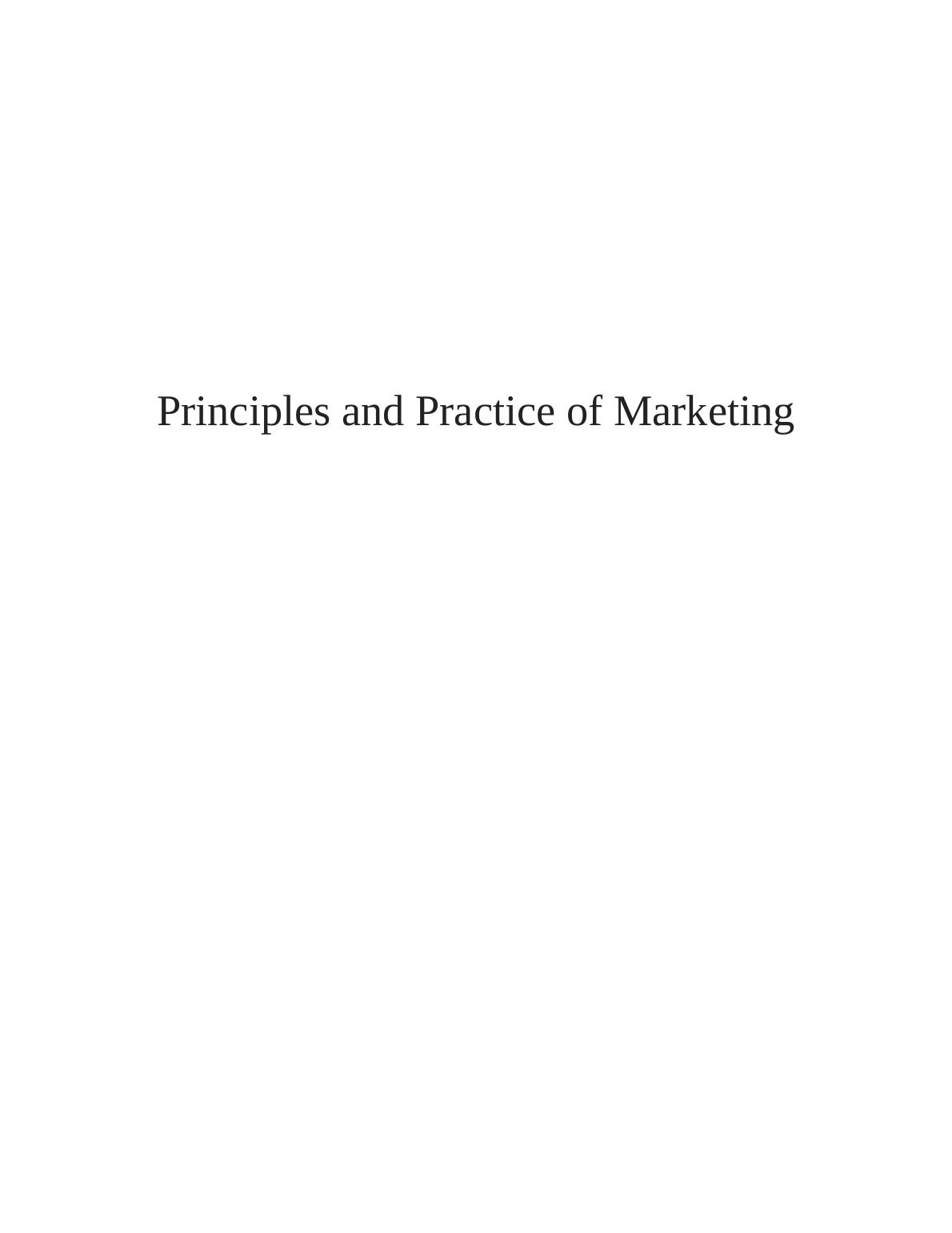 Principles and Practice of Marketing of Tesco_1