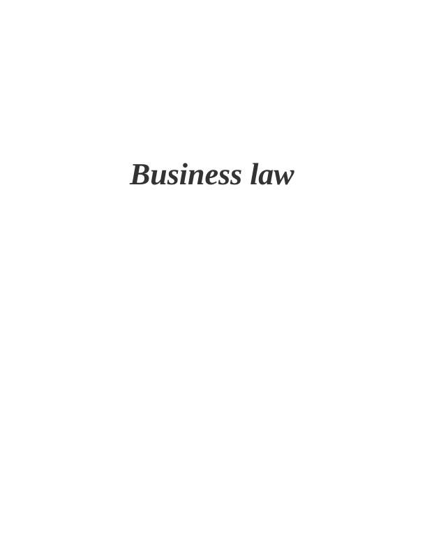 Business Law in UK : Assignment Solution_1
