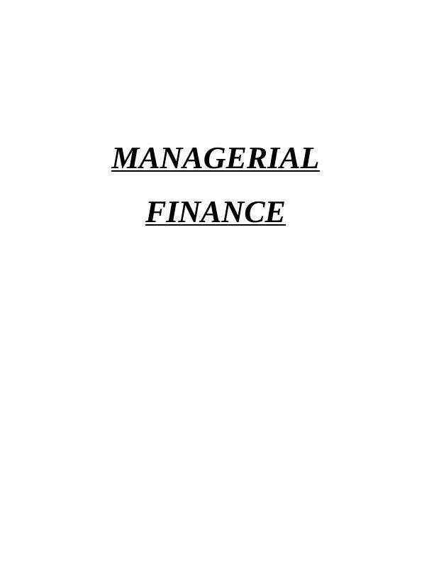 Managerial Finance Assignment Solved - Coach Inc_1