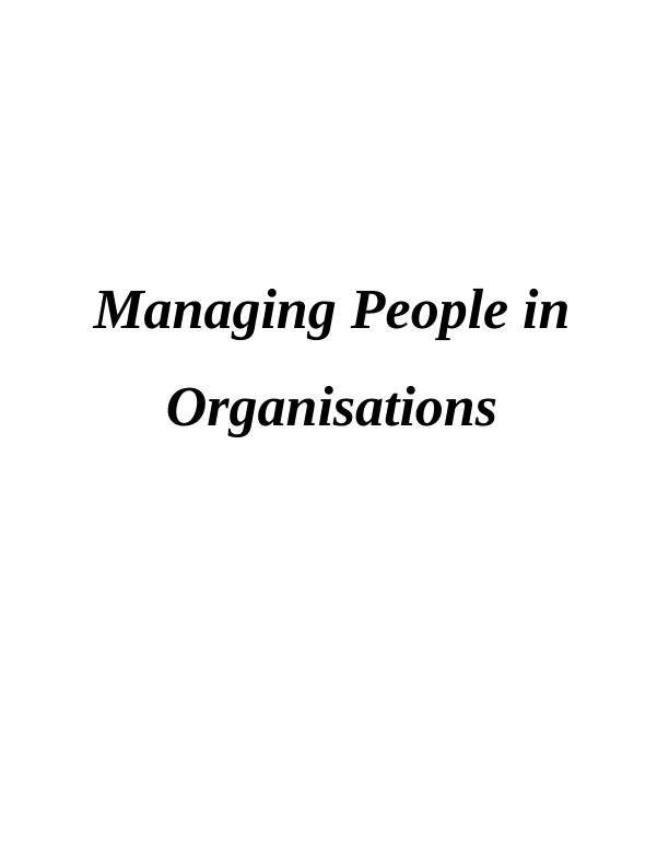 Managing People in Organisations - Assignment_1