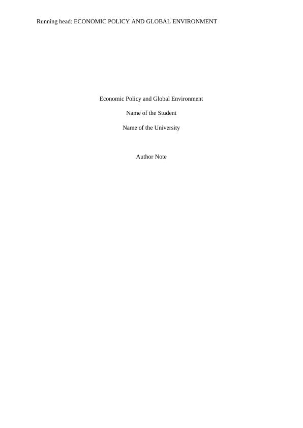 Economic Policy and Global Environment: Doc_1