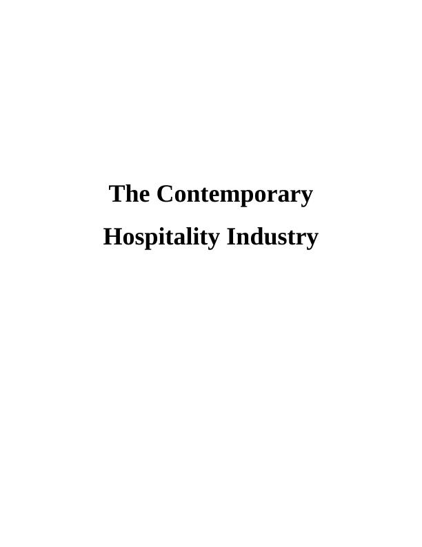 Report on The Contemporary Hospitality Industry_1