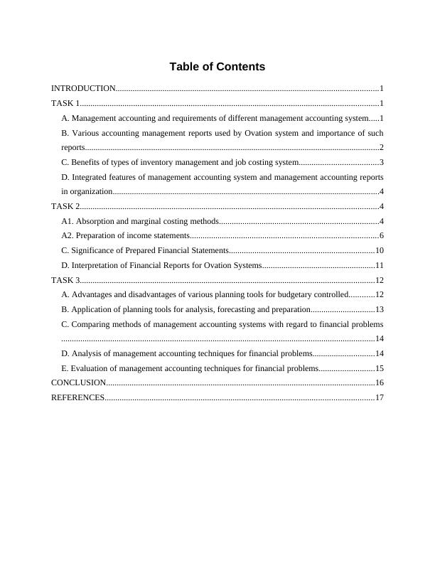 Management Accounting Assignment | Ovation systems_2