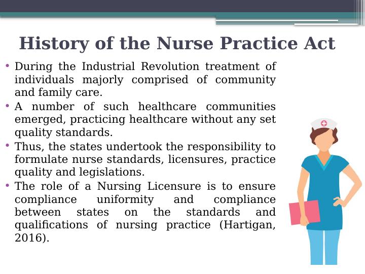 Health Care Administration Nurse Practice Act.