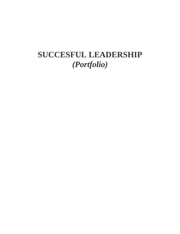 Successful Leadership: Portfolio_1