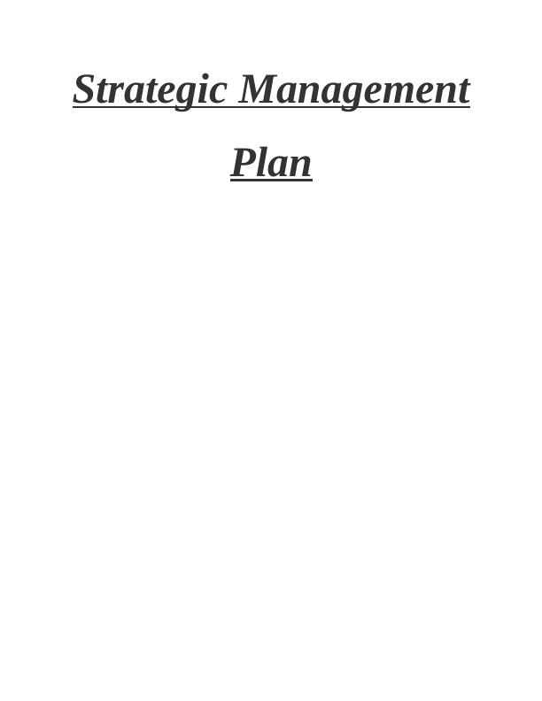 Strategic Management Plan for J Sainsbury's Plc_1