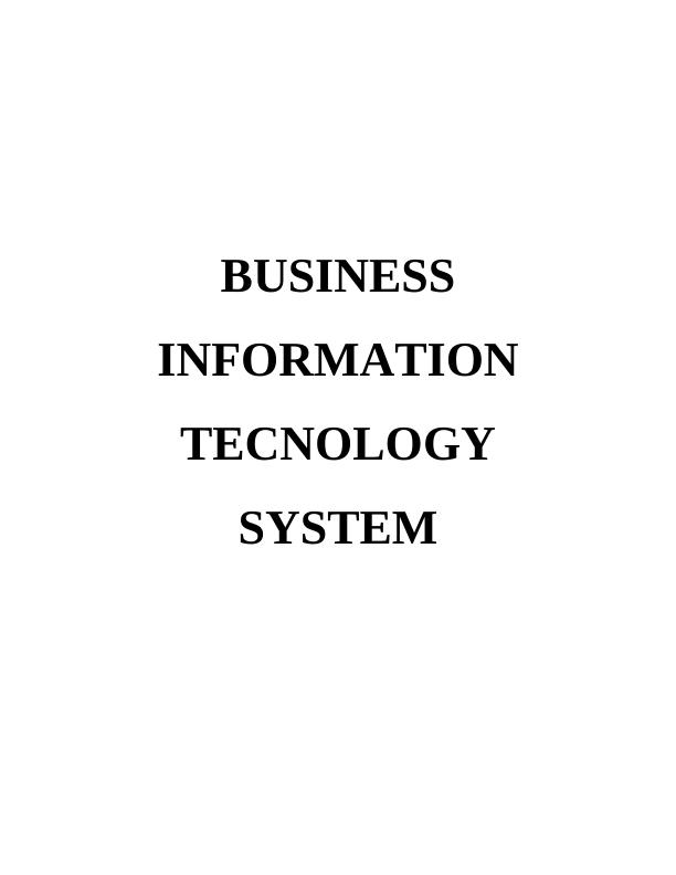 Business Information Technology | Assignment_1