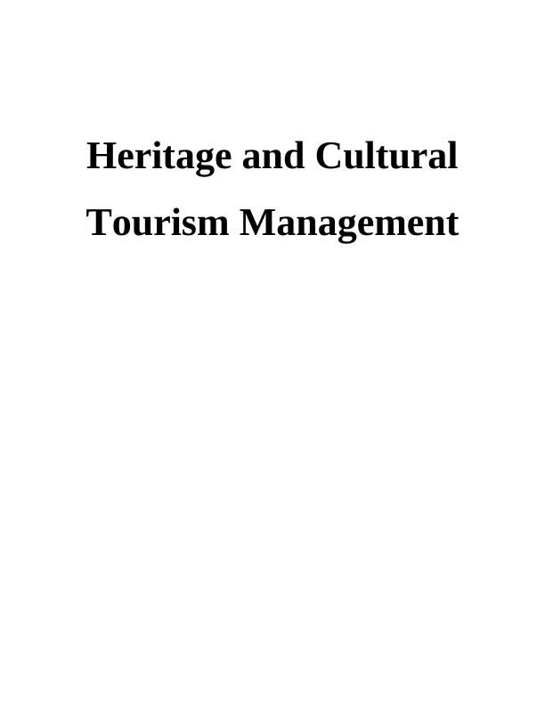 Tourism Management in the Heritage and Cultural Industry_1