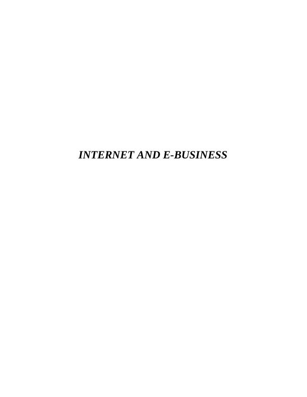 Internet and E Business Plan of ASOS_1
