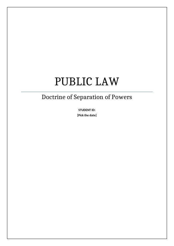 Doctrine of Separation of Powers_1