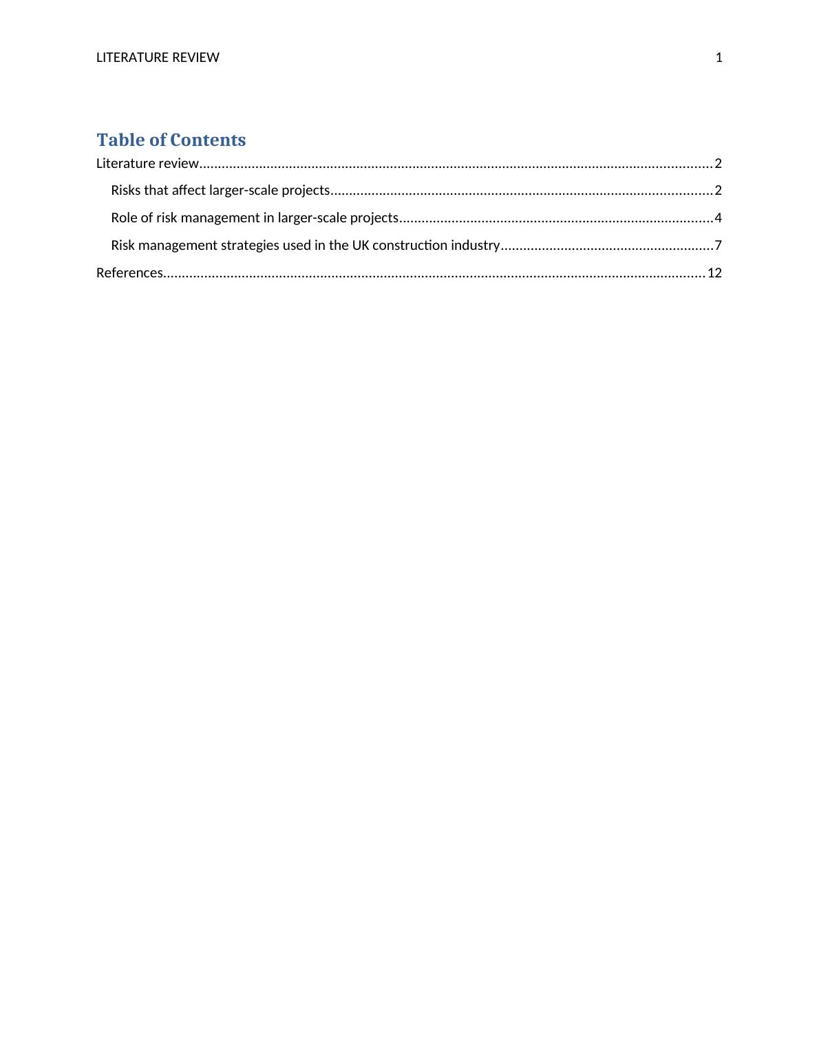 literature review on construction industry