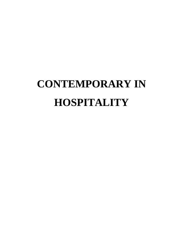 Assignment on Contemporary  Hospitality Industry_1