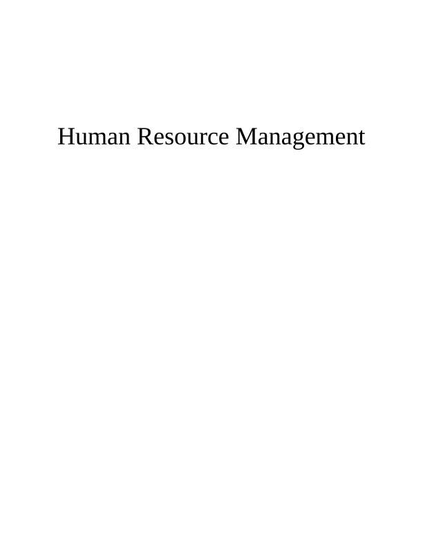 Report on Management of HR - Hilton Hotel_1
