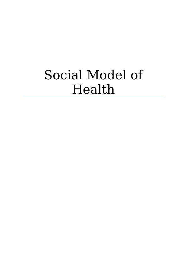 Social Model of Health