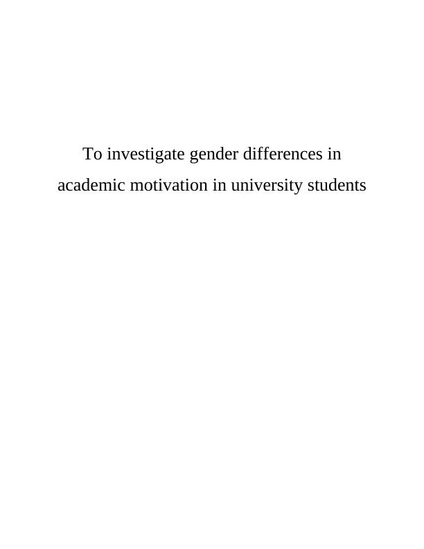 Gender Differences in Academic Motivation in University Students ABSTRACT_1