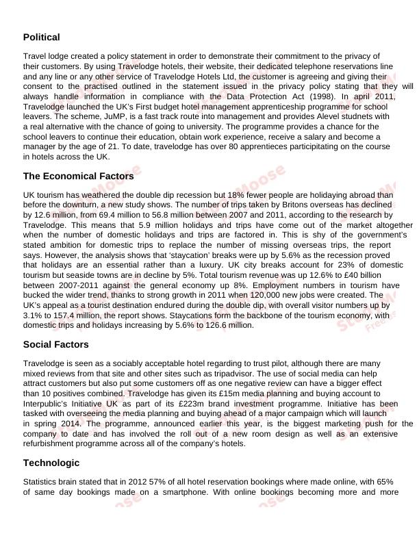 Travelodge Company PEST Analysis PDF_2