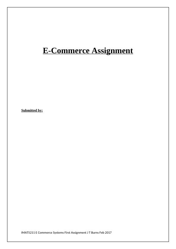 IMAT5211- E-Commerce: Assignment | Distance learning_1