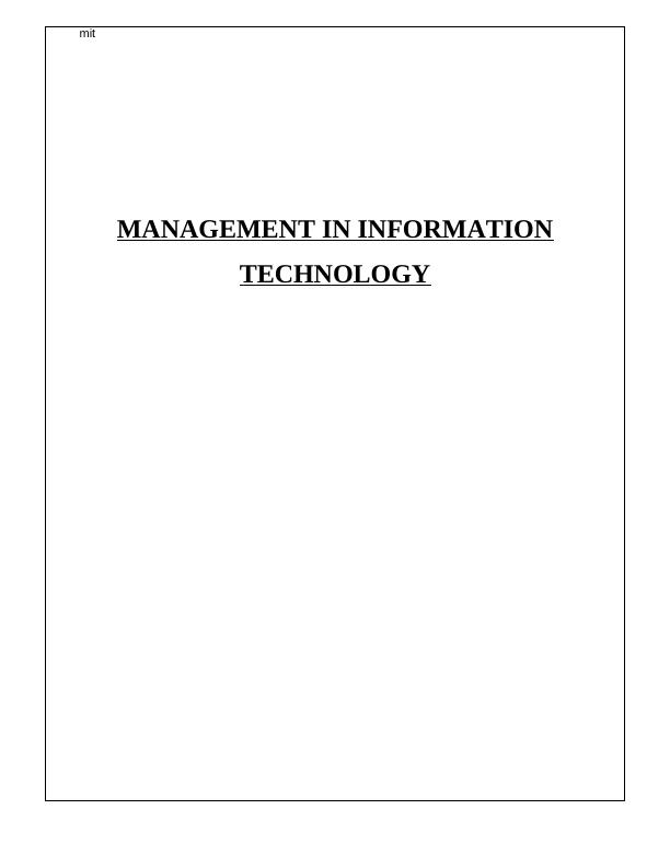 Management Information System Assignment : DELL_1