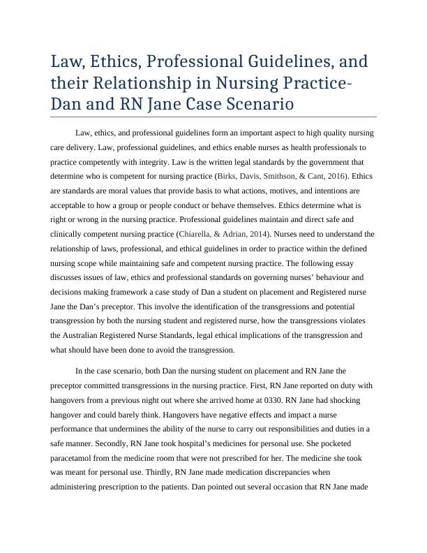 Law, Ethics, Professional Guidelines, and their Relationship in Nursing Practice_2
