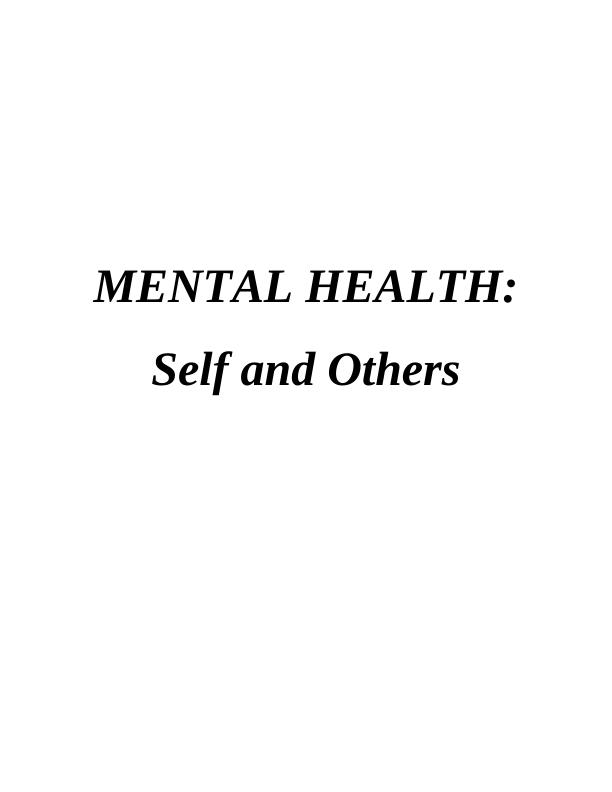 Mental Health: Self and Others_1