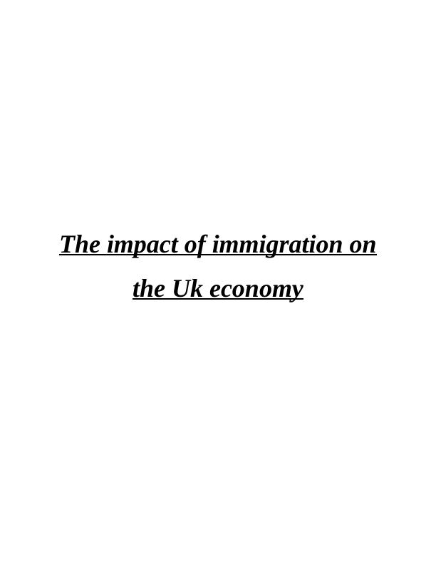 impact of immigration on uk economy essay