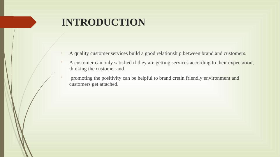 introduction customer service assignment