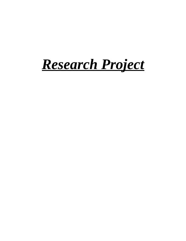 Research Project Research Proposal 1 TITLE:2 Introduction 2 Background 2 Research Objectives 3 Research Objectives 3 Research Questions 3 Literature Review3 Research Methodology 4 Overcoming Limitatio_1