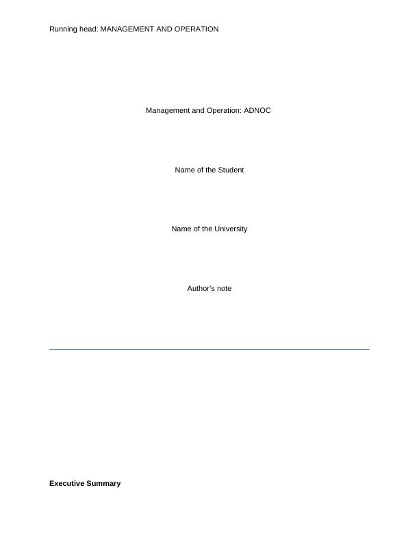 Management and Operation PDF - ADNOC_1