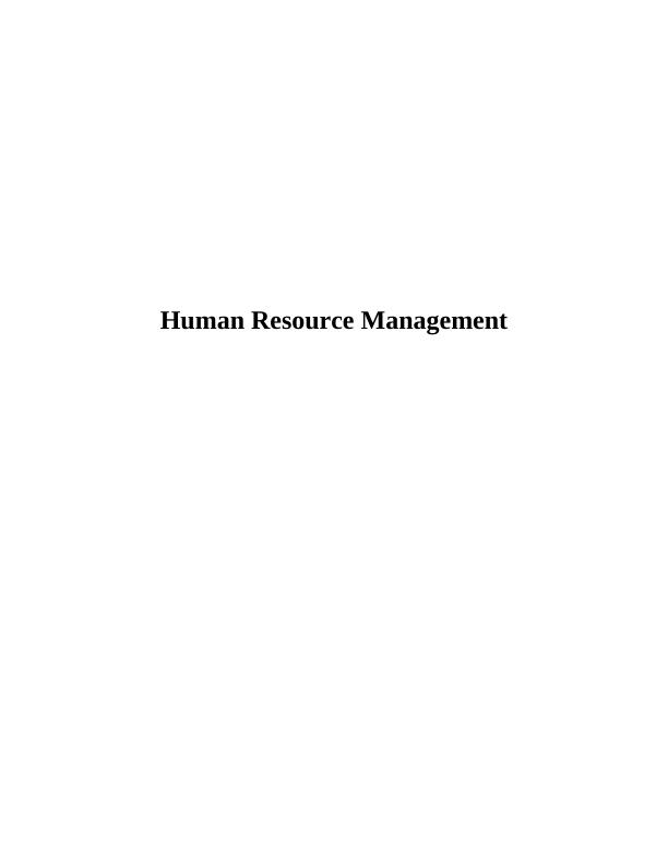 Human Resource Management in Service Sector | Report_1
