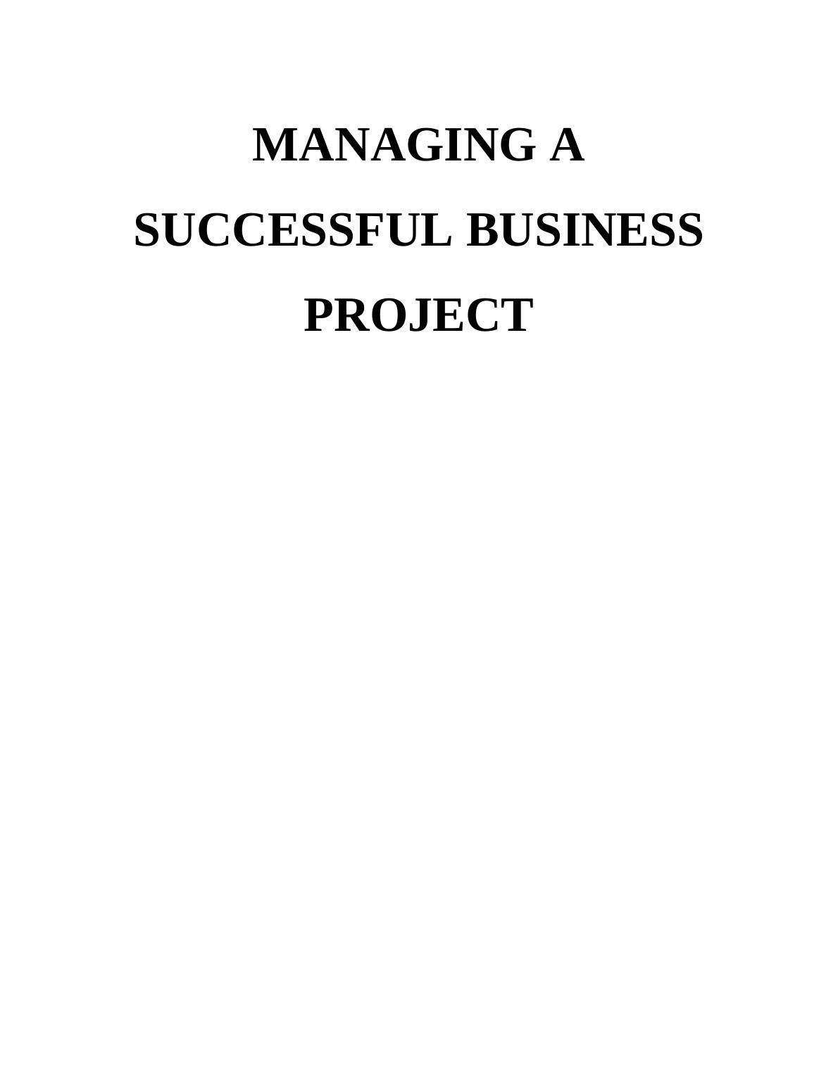 Managing Successful Business Project Assignment - Tesco