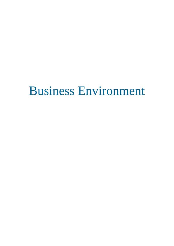 Report | Aspects Of Business Environment Of Global Tech Private Ltd_1