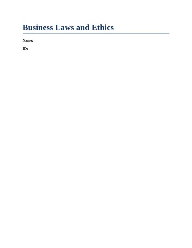 Business Laws & Ethics Assignment_1