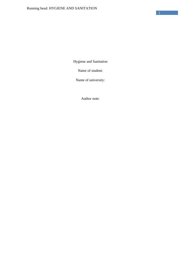 Essay on Hygiene and Sanitation