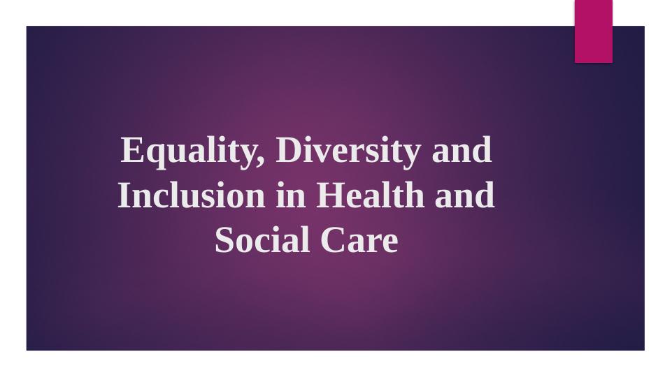 Equality, Diversity and Inclusion in Health and Social Care_1