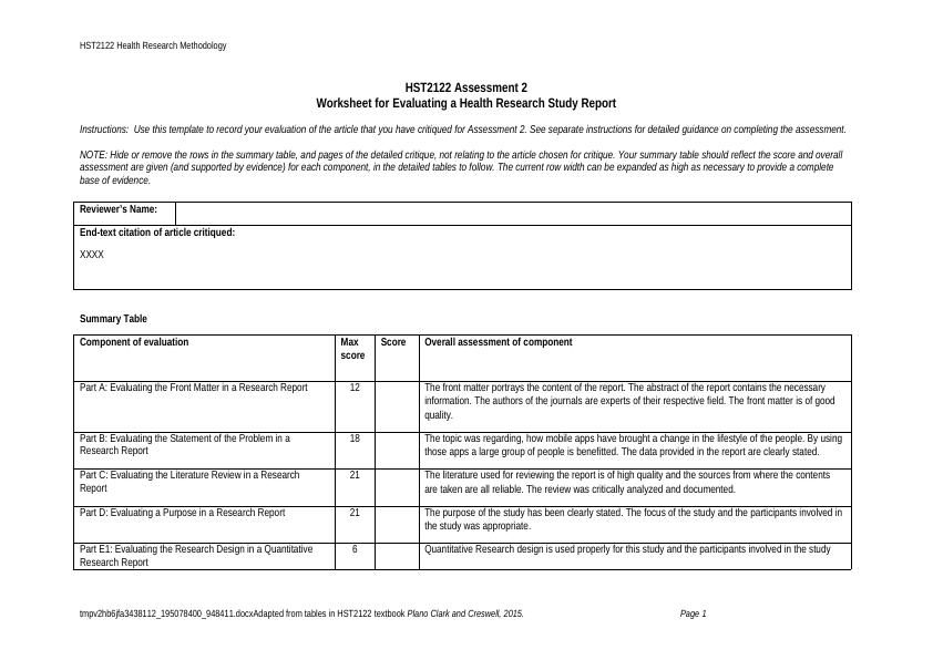 Worksheet for Evaluating a Health Research Study Report_1