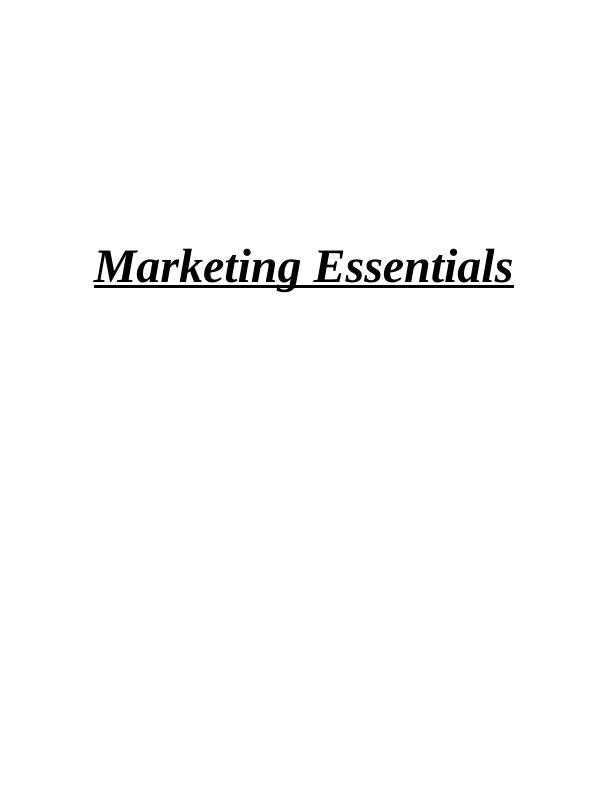 Marketing Mix for the organisation - Assignment_1