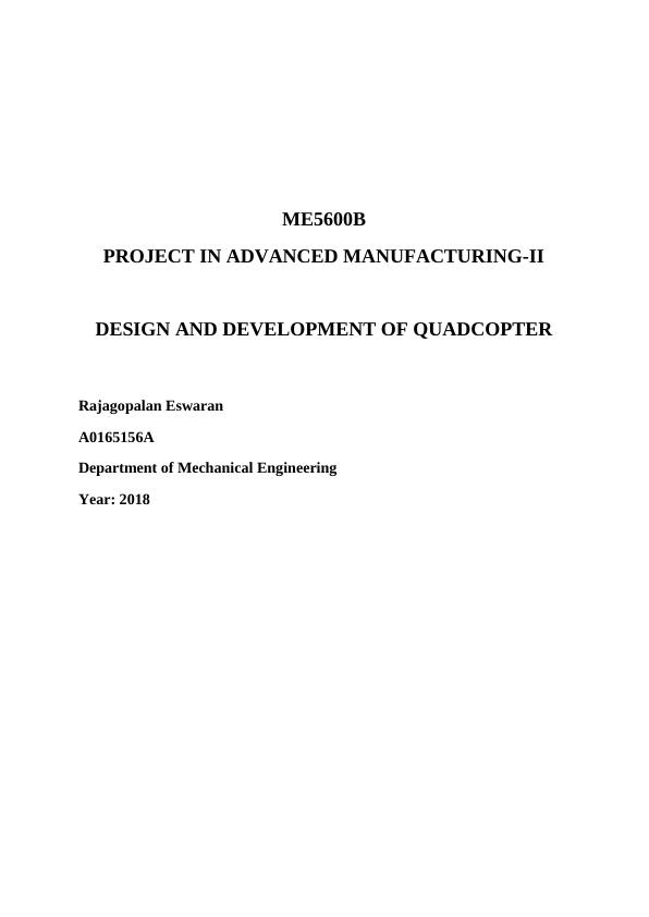 Design and Development of Quadcopter for Advanced Manufacturing-II_1